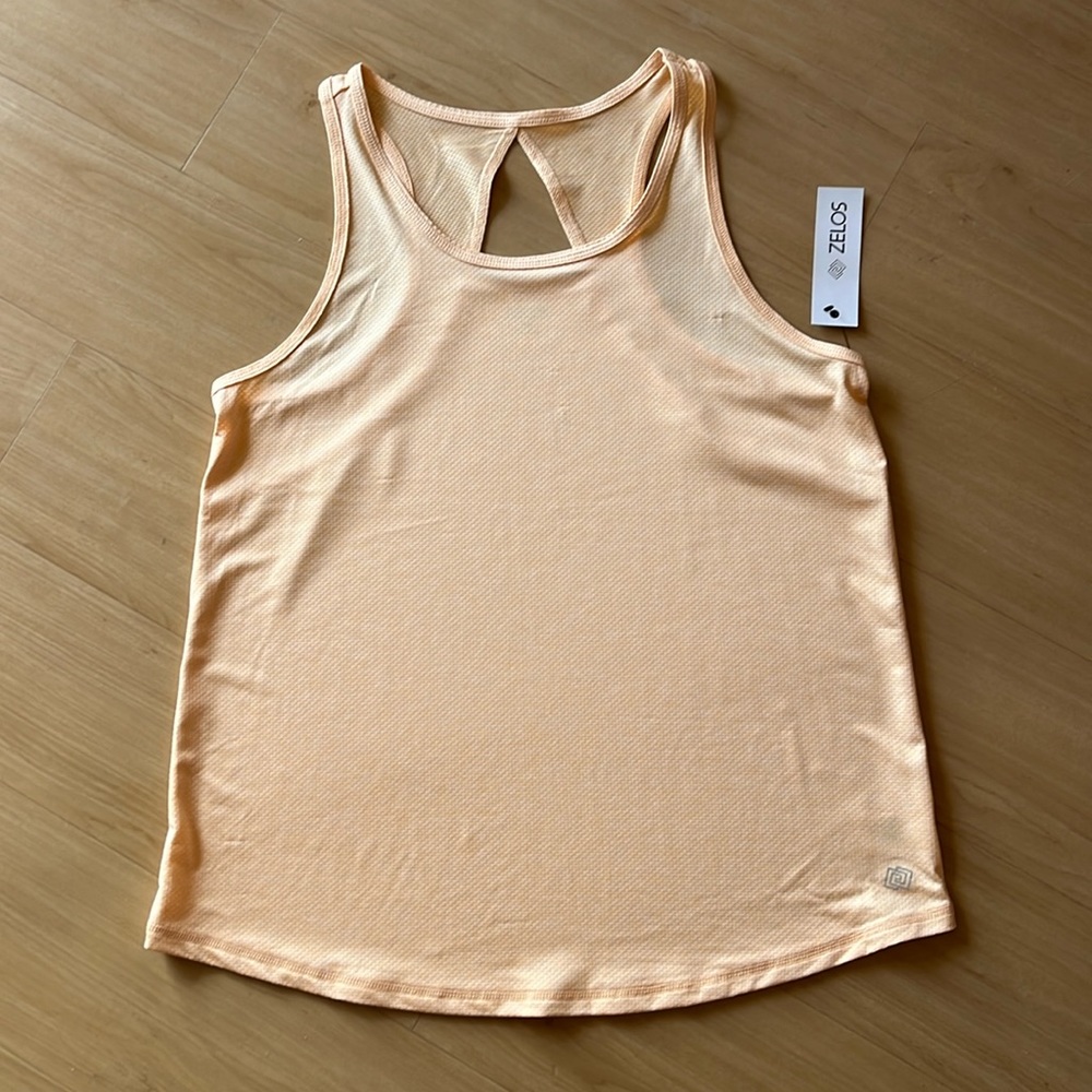 NEW ZELOS WOMENS ACTIVEWEAR PEACH RAZORBACK WORKOUT YOGA TANK TOP SIZE MEDIUM